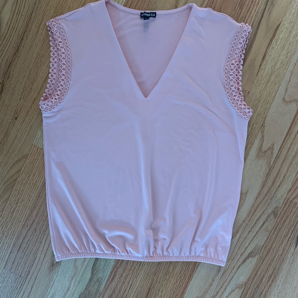 Express sleeveless gathered cropped top